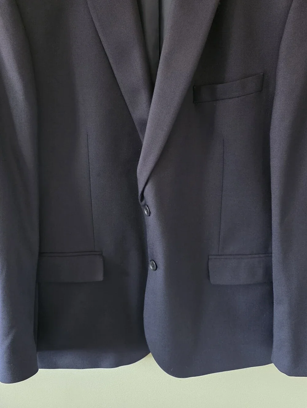 NWT Marks & Spencer Midnight Navy Wool Blend Blazer Size 46 Contemporary Preppy